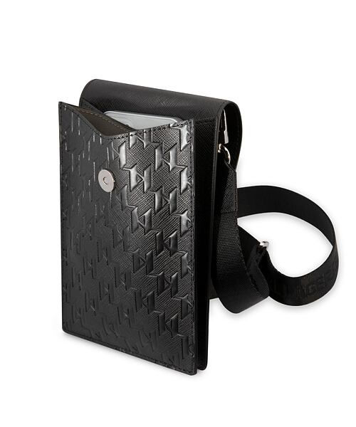 Karl Lagerfeld Saffiano Monogram Taška na Telefon Black