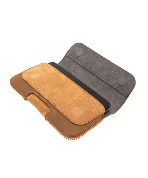 Horizontální kožené pouzdro FIXED Posh se zavíráním, velikost 6XL, hnědé