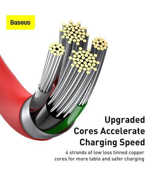 Baseus Lightning Superior Series cable, Fast Charging, Data 2.4A, 1m Red (CALYS-A09)