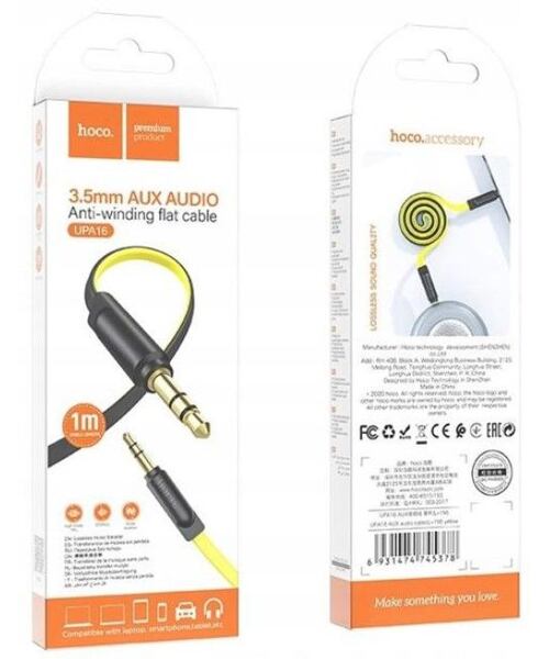 HOCO UPA16 Aux Kabel 3,5mm - 3,5mm 1m Yellow