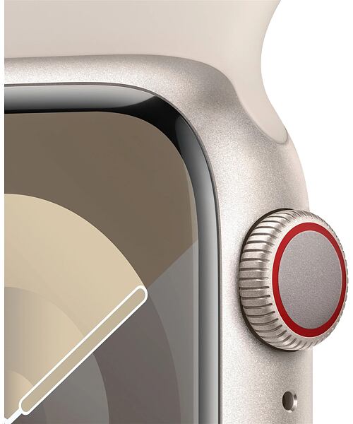 Apple Watch Series 9 GPS+Cellular 41mm S/M Starlight Aluminium Case with Sport Band Starlight