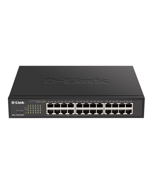 D-Link DGS-1100-24PV2 24-port Gigabit Smart switch, 12x GbE PoE+, PoE 100W