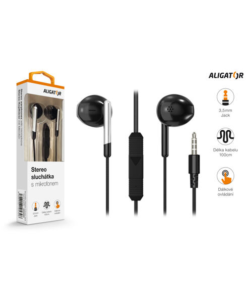 Sluchátka ALIGATOR AE008 Design&amp;Music, černá