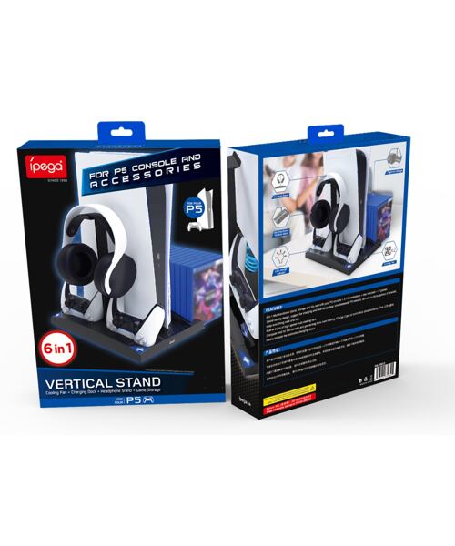 iPega P5013 Charger and Cooling Station pro PS5 a PS5 Controller Black