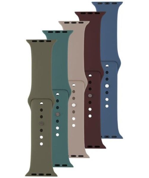 5x set silikonových řemínků FIXED Silicone Strap pro Apple Watch 42/44/45/46/49mm v různých barvách,