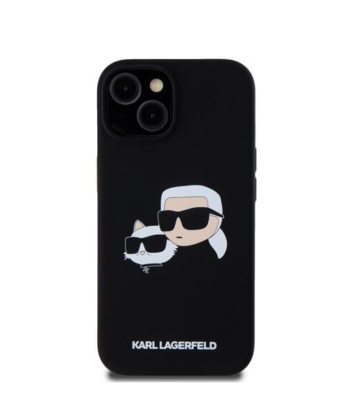 Karl Lagerfeld Liquid Silicone Double Heads Magsafe Zadní Kryt pro iPhone 15 Pro Max Black