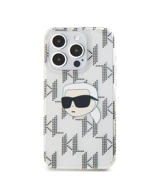 Karl Lagerfeld IML Electroplated Karl Head Zadní Kryt pro iPhone 15 Pro Max Transparent