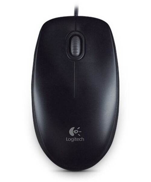 Logitech B100/Kancelářská/Optická/800 DPI/Drátová USB/Černá
