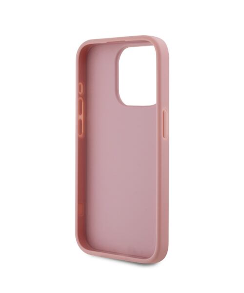 Karl Lagerfeld Wrinkled PU Signature Logo Zadní Kryt pro iPhone 15 Pro Max Pink