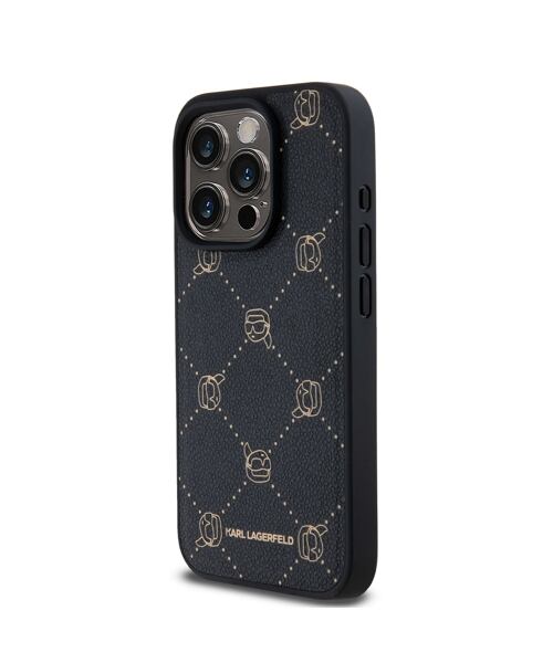 Karl Lagerfeld PU Karl Heads Pattern Magsafe Zadní Kryt pro iPhone 15 Pro Max Black