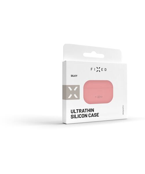 Ultratenké silikonové pouzdro FIXED Silky pro Apple Airpods, růžové