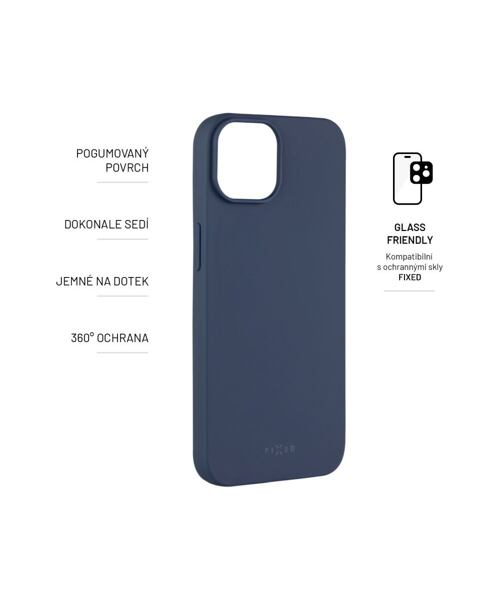 Zadní pogumovaný kryt FIXED Story pro Apple iPhone 14, modrý