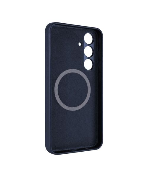 Kožený zadní kryt FIXED MagLeather s podporou MagSafe pro Samsung Galaxy S24, modrý