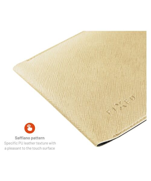 Taštička přes rameno s kapsou FIXED Verona s černou šňůrkou pro mobilní telefony do 7", světle žlutá