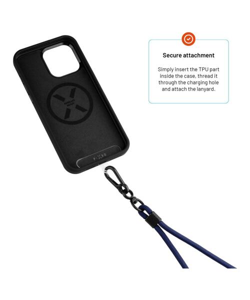 Univerzální šňůrka FIXED NeckUni pro telefony se zadním krytem, modrá