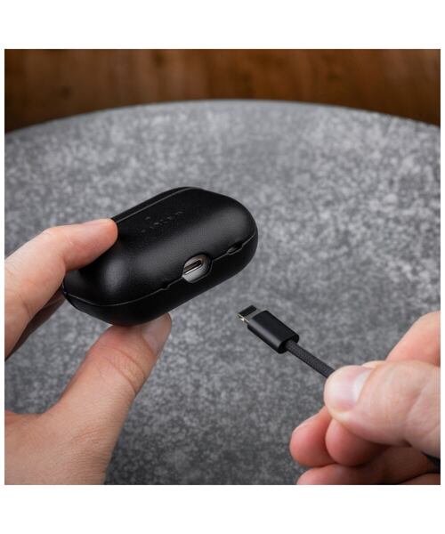 Kožené pouzdro FIXED PodsLeather pro Apple AirPods 3, černé