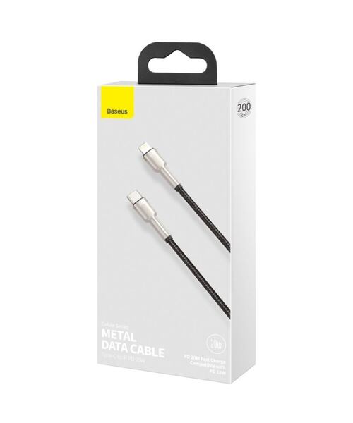 Baseus Cafule Metal Series Datový Kabel USB-C - Lightning 20W 2m Black