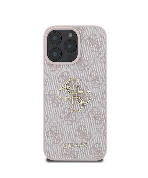 Guess PU 4G Metal Logo Zadní Kryt pro iPhone 16 Pro Pink