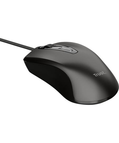 TRUST BASICS/Kancelářská/Optická/1 200 DPI/Drátová USB/Černá