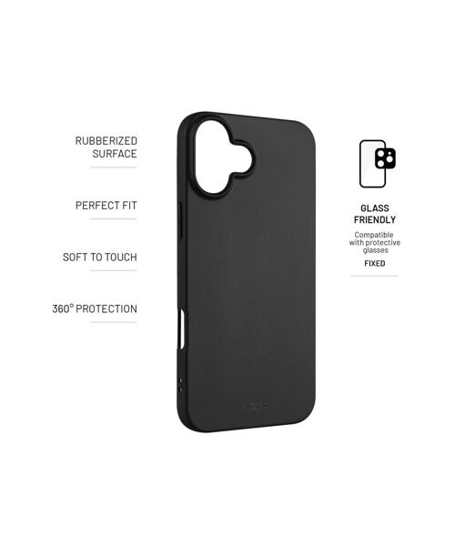 Zadní pogumovaný kryt FIXED Story pro Apple iPhone 16 Plus, černý
