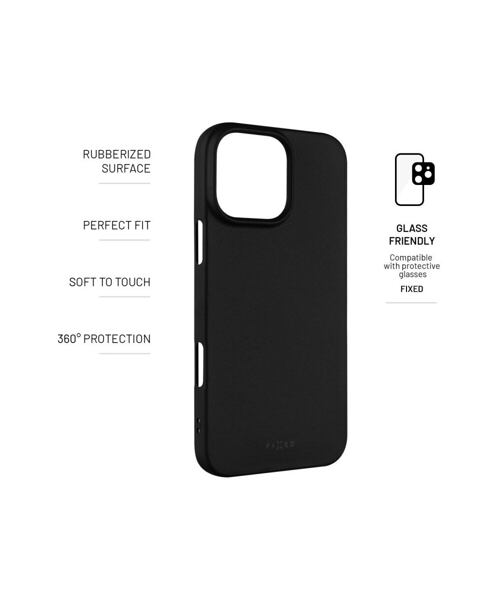 Zadní pogumovaný kryt FIXED Story pro Apple iPhone 16 Pro Max, černý