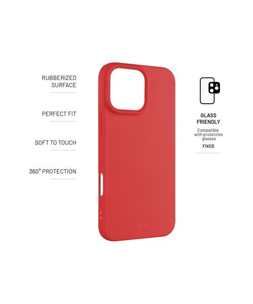 Zadní pogumovaný kryt FIXED Story pro Apple iPhone 16 Pro Max, červený