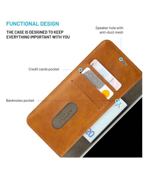 Pouzdro typu kniha FIXED Opus pro Apple iPhone 16, hnědé