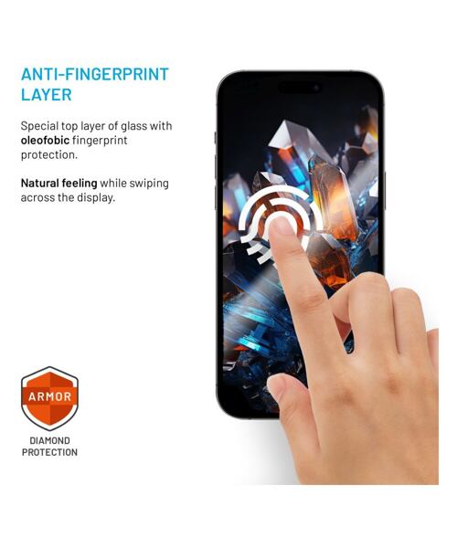 Ultra odolné tvrzené sklo FIXED Armor s Anti-dust aplikátorem a AR vrstvou pro Apple iPhone 16 Pro M