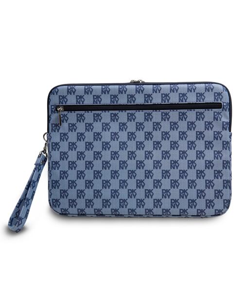 DKNY PU Leather Checkered Pattern and Stripe Obal na Notebook 13/14" Blue