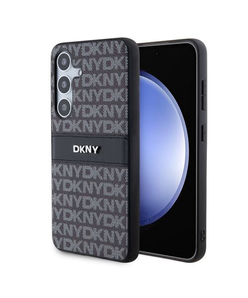 DKNY PC/TPU Repeat Pattern Tonal Stripe Zadní Kryt pro Samsung S24 Black