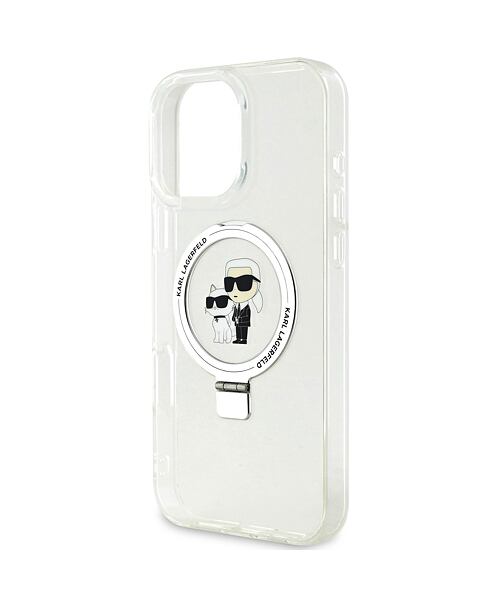 Karl Lagerfeld Ringstand Karl and Choupette MagSafe Zadní Kryt pro iPhone 16 Pro Max White