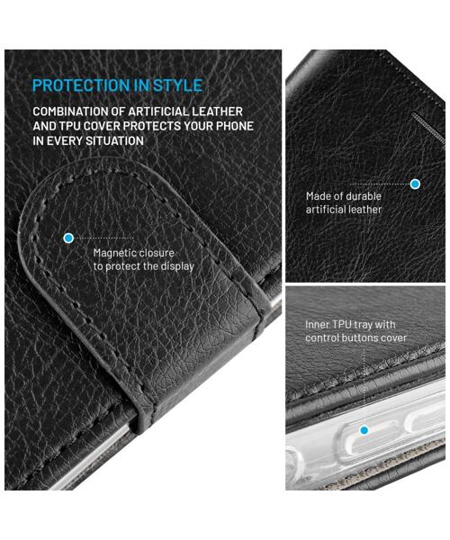 Pouzdro typu kniha FIXED Opus pro Apple iPhone 16 Plus, černé