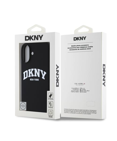 DKNY Liquid Silicone Arch Logo MagSafe Zadní Kryt pro iPhone 16 Plus Black