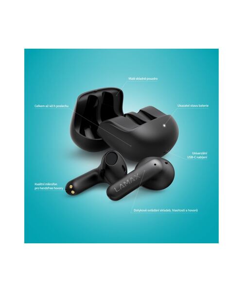 LAMAX Tones1 - bezdrátová sluchátka - černá