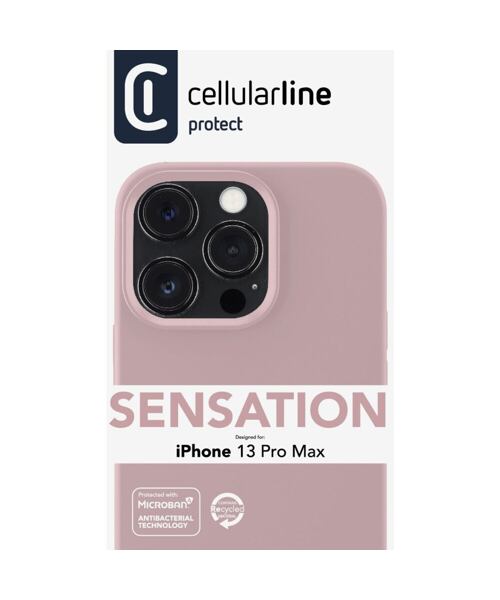 Ochranný silikonový kryt Cellularline Sensation pro Apple iPhone 13 Pro Max, starorůžový
