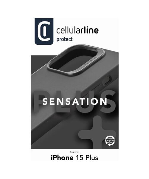 Ochranný silikonový kryt Cellularline Sensation Plus pro Apple iPhone 15 Plus, černý