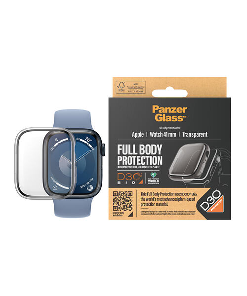 PanzerGlass Apple Watch 9/8/7 (41mm) ochranný kryt s D3O - čirý rámeček