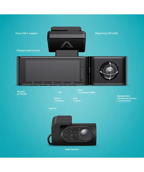 LAMAX N10 GPS 3in1 kamera do auta