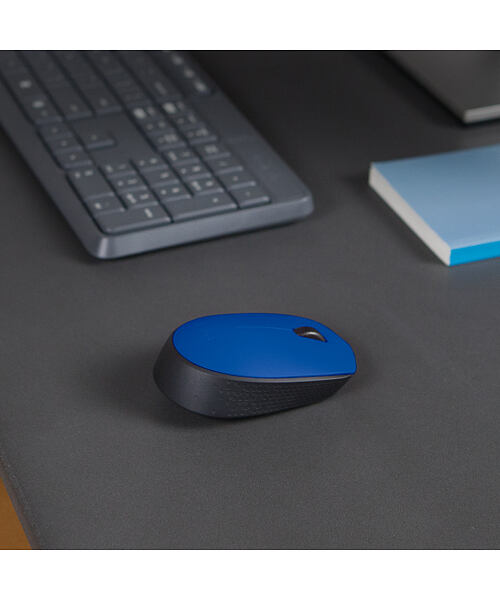 Logitech M171/Kancelářská/Optická/1 000 DPI/Bezdrátová USB/Černá-modrá