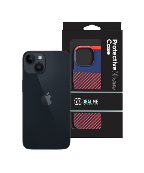 OBAL:ME Flossy Stripes Kryt pro Apple iPhone 14 Blue/Red