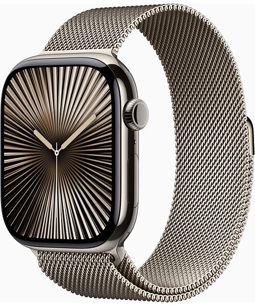 Apple Watch Series 10 GPS+Cellular 46mm Natural Titanium Case with Natural Milanese Loop