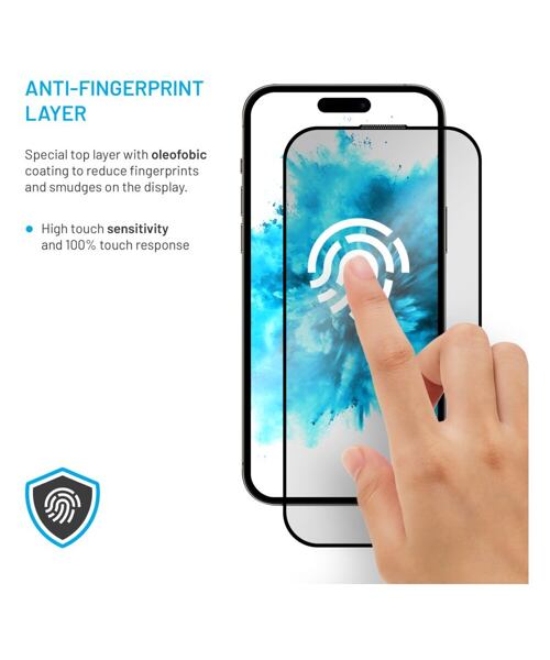 Ochranné tvrzené sklo FIXED Privacy Full-Cover pro Apple iPhone 16, lepení přes celý displej, černé