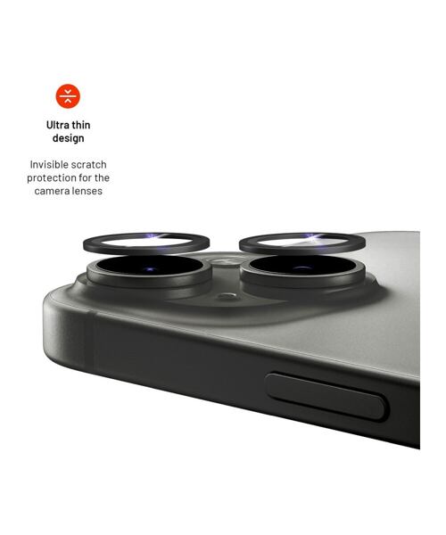 Safírová ochrana čoček fotoaparátů FIXED Sapphire Camera Glass pro Apple iPhone 15/15 Plus, černá