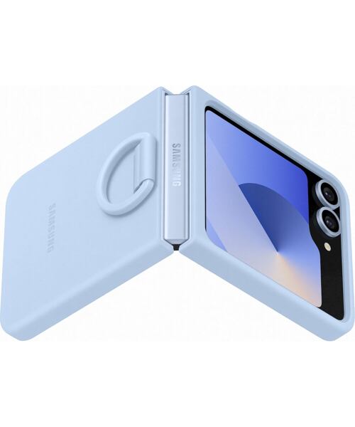 EF-PF741TLE Samsung Silikonový Kryt s Kroužkem pro Galaxy Z Flip 6/7 FE Blue