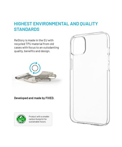 TPU gelový kryt FIXED ReStory AntiUV pro Apple iPhone 15 Plus, čirý