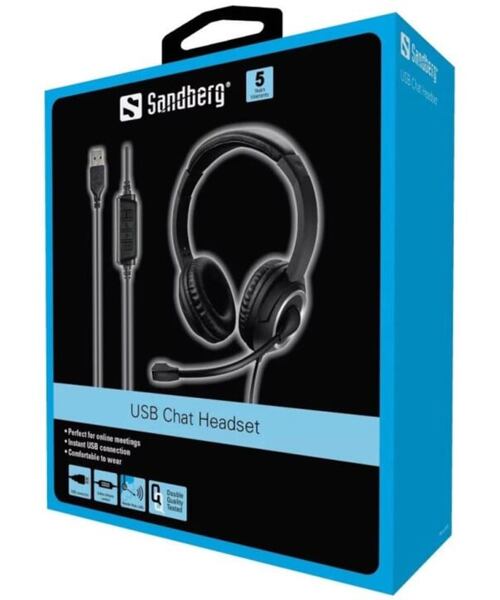 Sandberg PC sluchátka USB Chat Headset s mikrofonem, černá