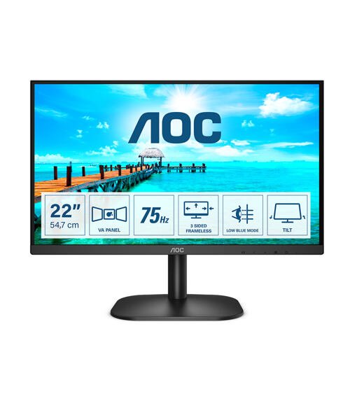 AOC B2 22B2H/EU LED display 54,6 cm (21.5") 1920 x 1080 px Full HD Černá