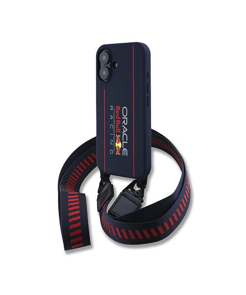 Red Bull Silicone Vertical Logo MagSafe Zadní Kryt + Crossbody Popruh pro iPhone 16 Navy