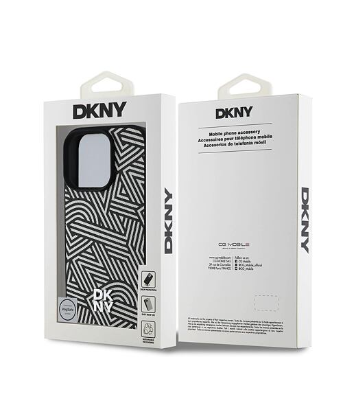DKNY PU Leather Crosswalk Pattern Magsafe Zadní Kryt pro iPhone 16 Pro Max Ivory