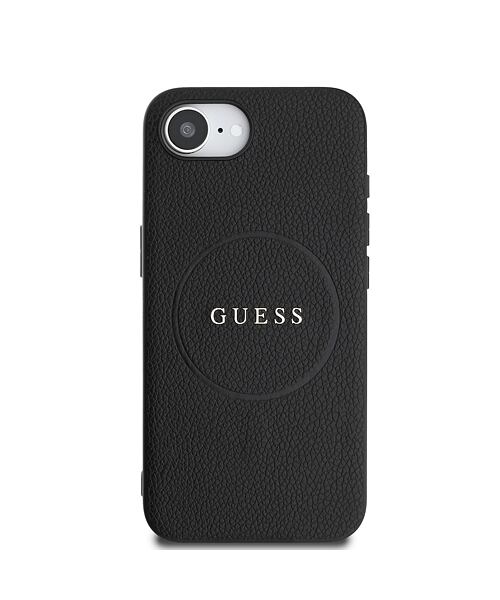 Guess PU Grained Classic Logo MagSafe Zadní Kryt pro iPhone 16e Black